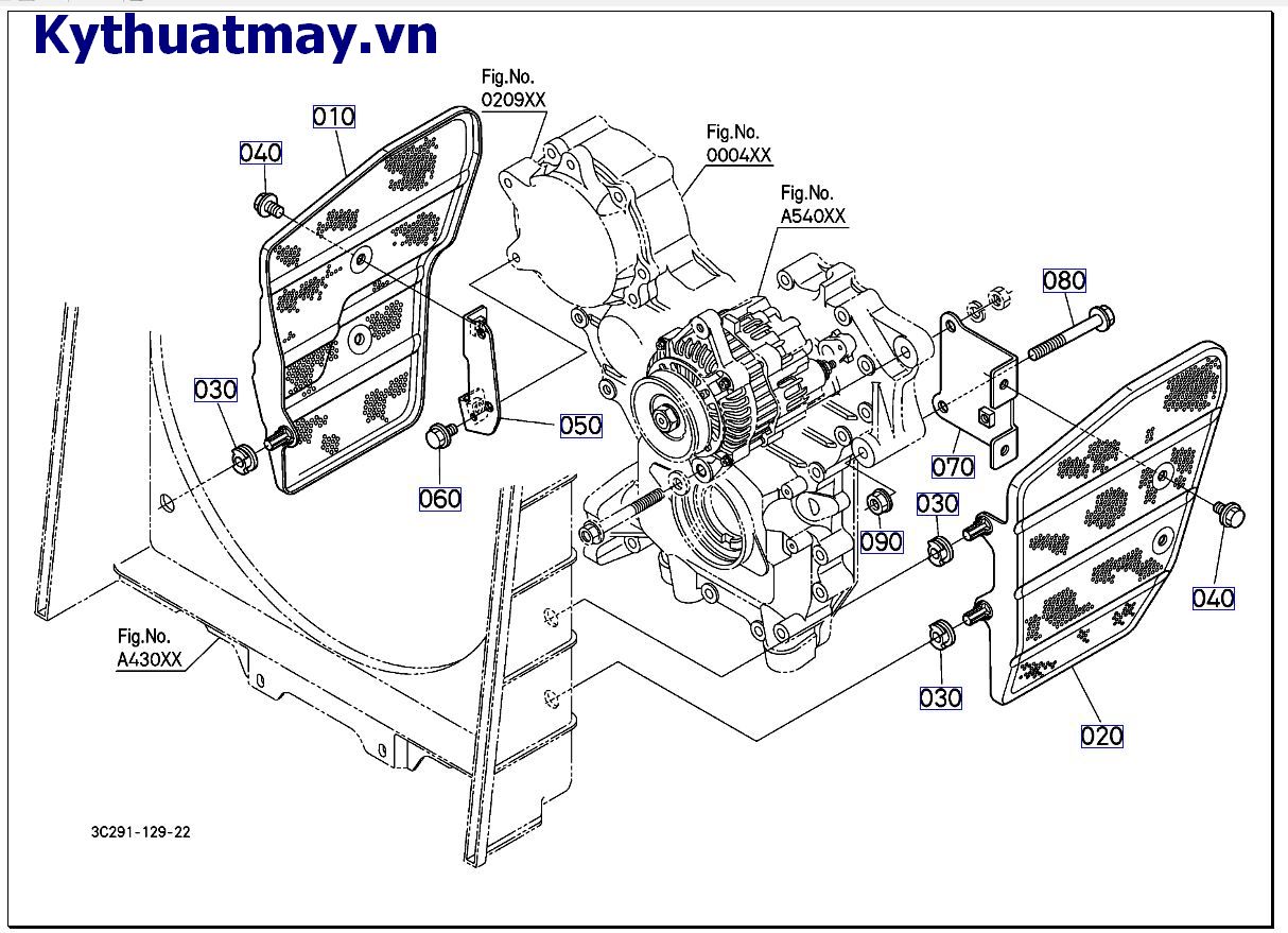 nắp đậy bên hông mui ( nắp ca bô) ( cũ) 50001 đến 89999